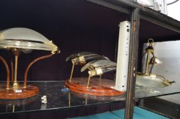 Three decorative ceiling lights.