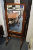 A 19th century mahogany cheval mirror.