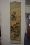 A pair of Chinese scroll paintings.