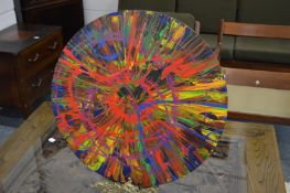 Manner of Damien Hirst, a good spin painting on board.