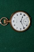 A gentlemans gilt metal cased pocket watch.