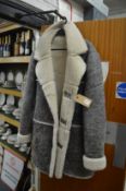 A sheepskin coat.