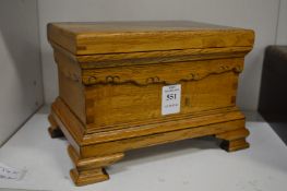A good oak jewellery casket.