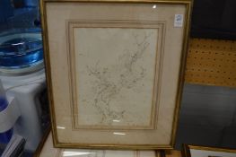 Attributed to Barker of Bath, studies of trees, three ink drawings.