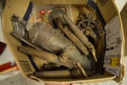 Keg taps and other items to include and old fire extinguisher.