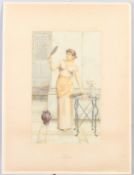 WILLIAM ANSTEY DOLLOND (1858-1929) 'Vanity' watercolour signed unframed 39 x 24cm