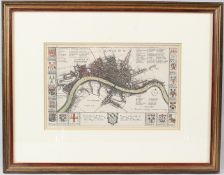 RICHARD BLOME (1635-1705) 17th century coloured map of London dedicated to the Hon Sir Robert