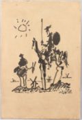 AFTER PABLO PICASSO Don Quixote print laid on board unframed 56 x 37.5cm