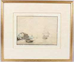 ATTRIBUTED TO GEORGE WALKER (19TH CENTURY) 'View from the Isle of Dogs April 28th 1803'