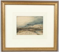COPLEY FIELDING (1787-1855) Landscape with track and figures on a cart watercolour signed and
