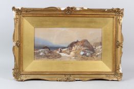 THOMAS LEESON ROWBOTHAM (1823-1875) 'A Crofter's Cottage' watercolour signed and dated 1872 16 x