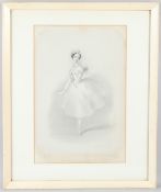 EDWARD MORTON AFTER A E CHALON Ballet dancer 'Marie Taglioni enpointe - La Sylphyde' lithographic