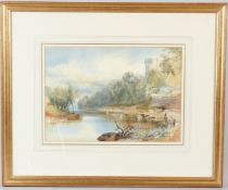 JAMES BURRELL SMITH (1822-1897) 'Twizel Castle on the Till, Northumberland' watercolour signed and