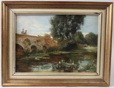 REX VICAT COLE (1870-1940) Iford Bridge, Hampshire oil on board signed 24 x 34cm