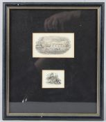 THOMAS BEWICK (1753-1828) Farmer and cow crossing a river and a fiddle player, two woodblock