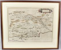 AFTER JOHANNES BLAUE 'Fifae Pars Occidentalis, The West Part of Fife' coloured map 41cm x 53.5cm