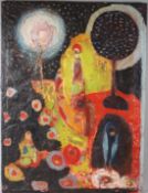 PAUL WADSWORTH (b.1964) ''The Garden of Delights' oil on canvas signed with initials unframed 101