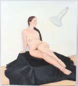 20TH CENTURY Female life model study oil on canvas unframed 51 x 46cm