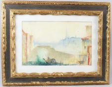 ATTRIBUTED TO HERCULES BRABAZON BRABAZON Venice canal scene watercolour 21.5 x 34.5cm