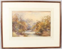 JAMES GRESLEY (1829-1908) Fisherman seated on a riverbank watercolour signed unframed 25.5 x 38cm