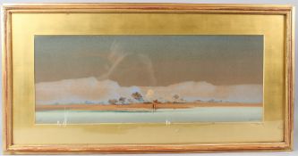 AUGUSTUS OSBORNE LAMPLOUGH (1877-1930) 'Arab Village' watercolour (a/f) signed and inscribed 23.5