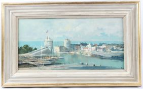 IVAN TAYLOR (b.1946) 'La Rochelle France' oil on board signed 29 x 60cm