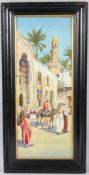 GIOVANI BARBARO (1864-1915) Middle Eastern street scene watercolour signed 59 x 23cm