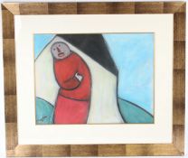 ALBERT LOUDEN (b.1943) Figure in red pastel on paper signed 49 x 64cm