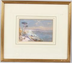 CHARLES ROWBOTHAM (1826-1904) View of the Bay of Naples watercolour signed 12.5 x 19cm