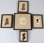 FOUR 19TH CENTURY PORTRAIT SILHOUETTES A married couple and an Aunt and Niece names inscribed