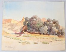 CONTINENTAL SCHOOL Landscape with trees watercolour inscribed 'Masr Adim' signed indistinctly and