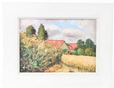 BOB VIGG (1932-2001) 'The Hamlet of Lizant, Vienne, France' oil on board signed 23.5 x 33.5cm