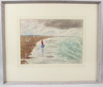 GEORGE WEISSBORT (1928-2013) Figures on a beach watercolour signed and dated 1959 27.5 x 39cm