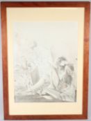 20TH CENTURY SCHOOL Interior with seated female life model titled 'Versuchung' limited edition print