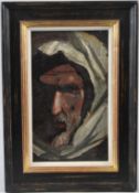 ORIENTALIST SCHOOL (20TH CENTURY) Portrait of an Arab oil on board 31 x 18cm