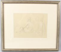 GEORGE WEISSBORT (1928-2013) 'Nude Reflection' pencil and wash signed and dated 1998 23 x 31cm