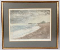 MICHAEL BLAKER (1928-2018) 'Rough Sea at Hove' etching in colours 17/30 inscribed and signed in