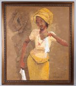 NYEMIKE ONWUKA (1972) 'Maiden Dance II' oil on canvas signed and inscribed verso 105 x 90cm