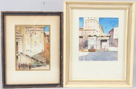 HUGH GRIFFITH JONES (CANADIAN 1872-1947) Views of Rome two watercolours both signed 15.5 x 14cm