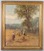 CHARLES HENRY PASSEY (1818-1895) Harvesting oil on canvas (a/f) signed 75 X 63cm