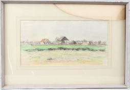 GEORGE WEISSBORT (1928-2013) Landscape with farm buildings watercolour signed and dated 1959 19 x