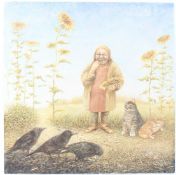 NATALYA GOVORUHINA 'Warm and Bright 2018' oil on canvas signed on the reverse unframed 60 x 60cm