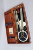 A WARREN KNIGHT CO., PHILADELPHIA, USA, THREE ARM PROTRACTOR, in original case.