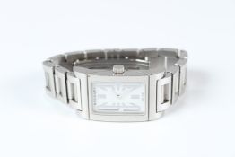 A LADIES BULGARI STAINLESS STEEL WRISTWATCH, with bracelet strap.