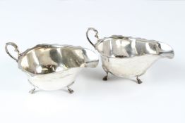 A PAIR OF SILVER SAUCEBOATS. Sheffield 1938. Maker: C.W.F.