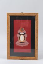 GHULAM RASOOL, ABSTRACT FIGURE STUDY, watercolour, unsigned, framed and glazed. Overall size 31cms x
