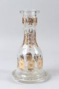A PERSIAN MARKET BOHEMIAN GLASS HUQQA BASE. 26cms high.