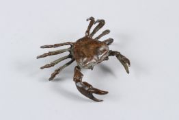 A JAPANESE OKIMONO CRAB. 9cms.
