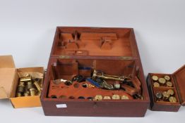 A COLLECTION OF ASSORTED BRASS MICROSCOPE LENSES AND ACCESSORIES.