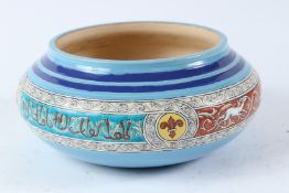 A VERY FINE AND UNUSUAL 19TH CENTURY PERSIAN STYLE ORIENTALIST FRENCH BORDEAUX GLAZED CERAMIC